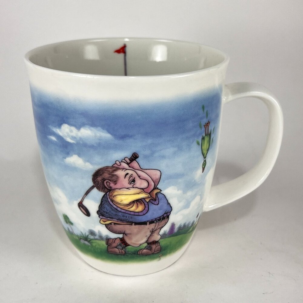 Funny Golfing Coffee Cup Mug Bone China White 16 oz Outdoor Savoir Vivre